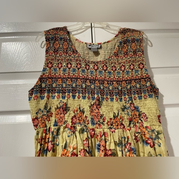 MARISOL Brand Sz- 1X Yellow Floral Sleeveless Maxi Dress - Picture 2 of 5